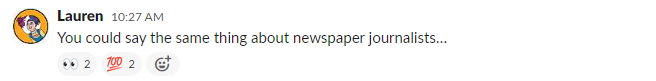 Lauren's comment on Telegraph