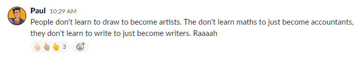 Paul's comment back to Telegraph