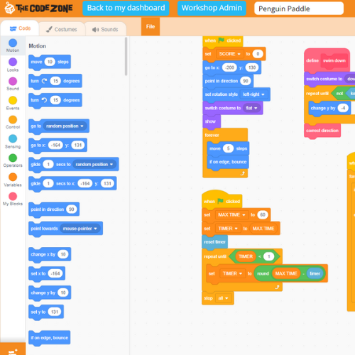 Scratch in the Code Zone Platform