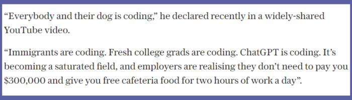 Telegraph Article Snippet