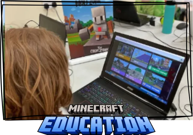 Ethan is using code to play Minecraft